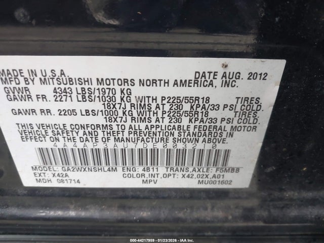 2013 MITSUBISHI OUTLANDER SPORT 4A4AP3AU7DE003210 Photo 8