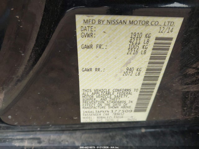 1N4AL3APXFN377509 Nissan Altima 2.5 S