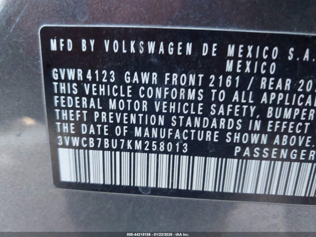 2019 VOLKSWAGEN JETTA 3VWCB7BU7KM258013 Photo 8
