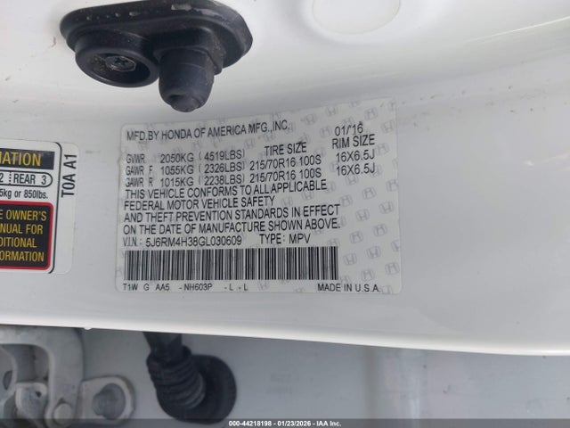 Honda CR-V LX 2016 5J6RM4H38GL030609 Image 9