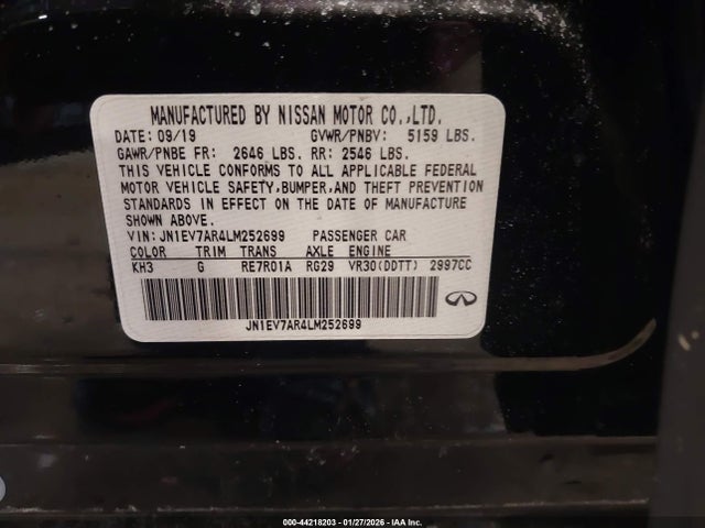 JN1EV7AR4LM252699 Infiniti Q50 Luxe Awd