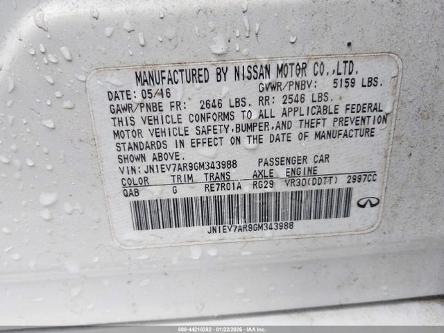 2016 INFINITI Q50 JN1EV7AR9GM343988 Photo 8