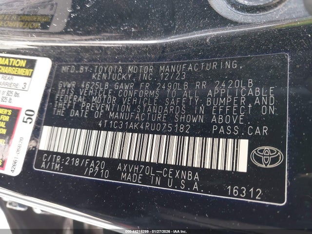 2024 TOYOTA CAMRY HYBRID 4T1C31AK4RU075182 Photo 8
