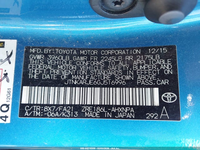 JTNKARJE6GJ516996 Scion IM
