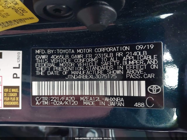 Toyota COROLLA SE 2020 JTND4RBEXL3075175 Image 9