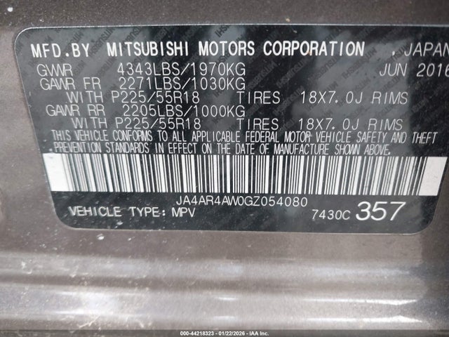 2016 MITSUBISHI OUTLANDER SPORT JA4AR4AW0GZ054080 Photo 8