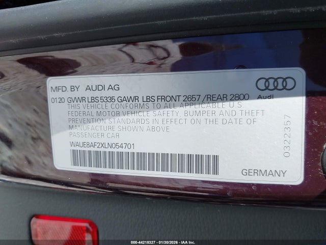 2020 AUDI A6 WAUE8AF2XLN054701 Photo 8