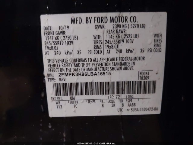 Ford Edge Titanium 2020 2FMPK3K96LBA16515 Image 9