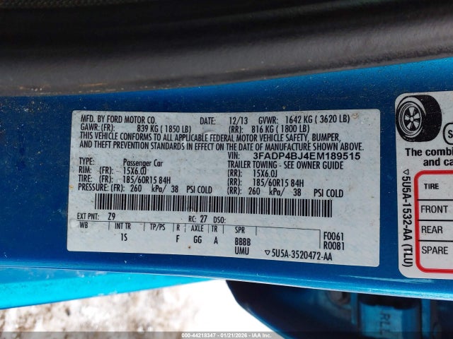 2014 FORD FIESTA 3FADP4BJ4EM189515 Photo 8