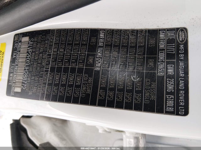SALVP2RX9JH288772 Land Rover Range Rover Evoque Se/se Premium