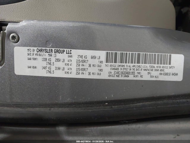 Продаж на аукціоні авто 2013 Chrysler Town & Country Touring, vin: 2C4RC1BG3DR691955, номер лоту: 44218634