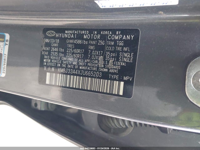 KM8J33A4XJU665203 Hyundai TUCSON SEL