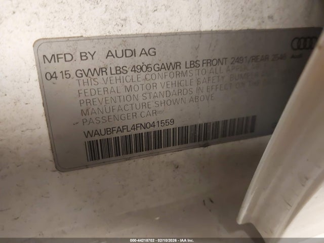 2015 AUDI A4 WAUBFAFL4FN041559 Photo 8