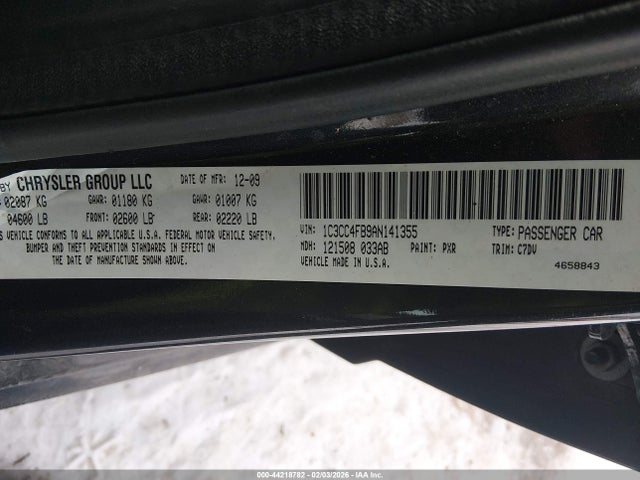 Aukcja sprzedaży 2010 Chrysler Sebring Touring, vin: 1C3CC4FB9AN141355, numer aukcji: 44218782