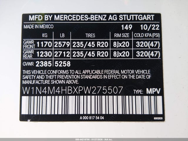 Продажа на аукционе авто 2023 Mercedes-benz Glb 250 4matic, vin: W1N4M4HBXPW275507, номер лота: 44218795