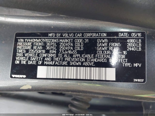 2017 VOLVO V60 CROSS COUNTRY YV440MWK7H1023845 Photo 8
