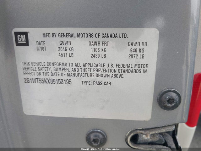 2008 CHEVROLET IMPALA 2G1WT55KX89153195 Photo 8