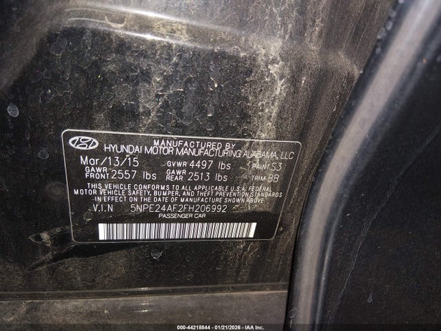 Hyundai SONATA SE 2015 5NPE24AF2FH206992 Image 9