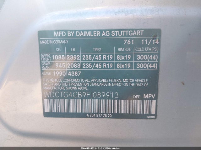 2015 MERCEDES-BENZ GLA 250 WDCTG4GB9FJ089913 Photo 8