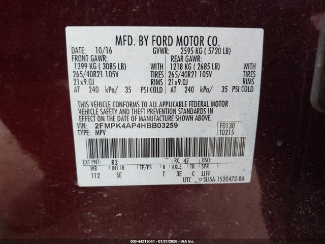 2017 FORD EDGE 2FMPK4AP4HBB03259 Photo 8