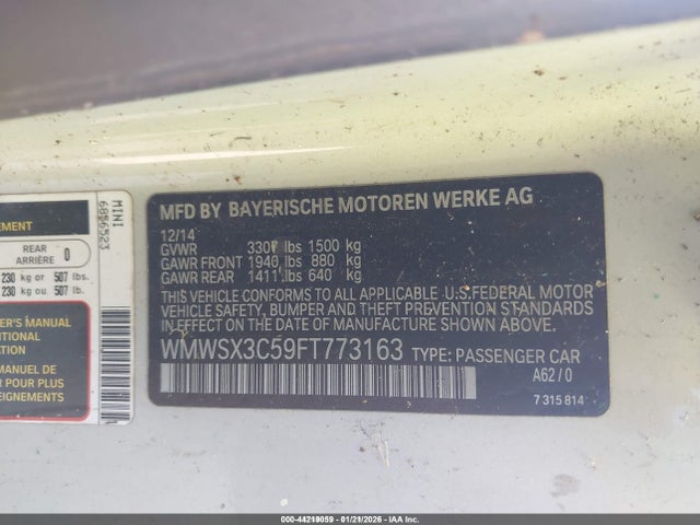 2015 MINI COUPE WMWSX3C59FT773163 Photo 8