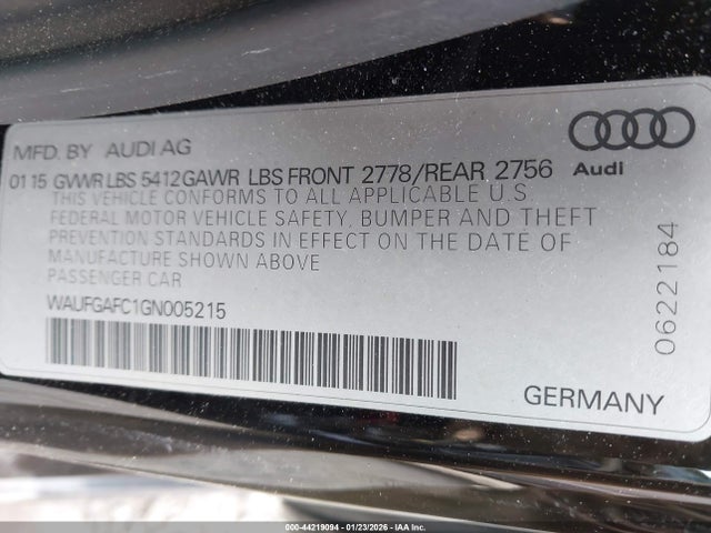 2016 AUDI A6 WAUFGAFC1GN005215 Photo 8