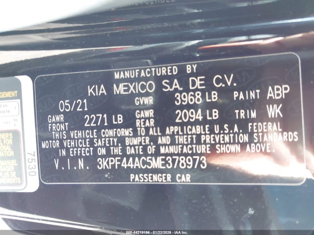 2021 KIA FORTE 3KPF44AC5ME378973 Photo 8