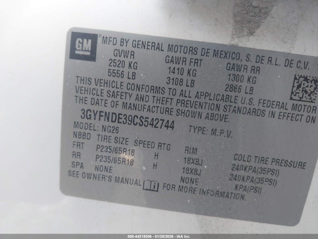 2012 CADILLAC SRX 3GYFNDE39CS542744 Photo 8