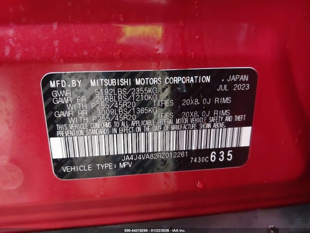 2024 MITSUBISHI OUTLANDER JA4J4VA82RZ012261 Photo 8