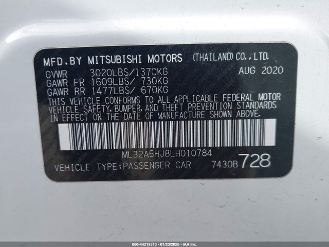 2020 MITSUBISHI MIRAGE ML32A5HJ8LH010784 Photo 8