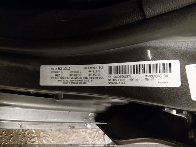 Продажа на аукционе авто 2016 Chrysler 200 Limited, vin: 1C3CCCAB1GN111678, номер лота: 44219321