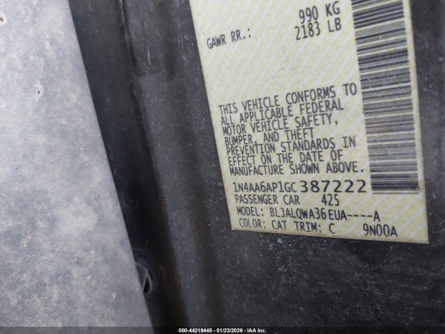 Nissan Maxima 3.5 S 2016 1N4AA6AP1GC387222 Image 9