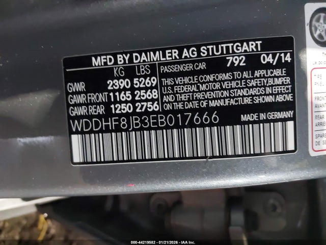 2014 Mercedes-benz E 350 4matic მანქანა იყიდება აუქციონზე, vin: WDDHF8JB3EB017666, აუქციონის ნომერი: 44219582