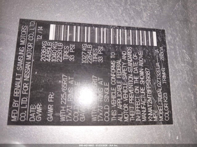Nissan ROGUE SV 2015 KNMAT2MT8FP519387 Image 9