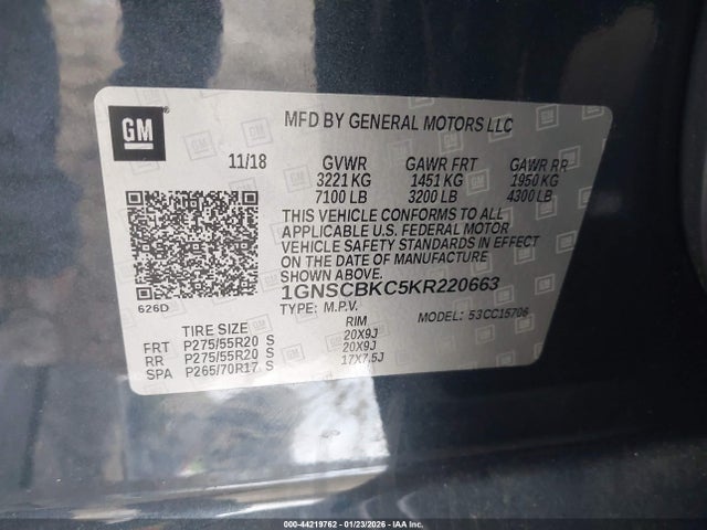 2019 CHEVROLET TAHOE 1GNSCBKC5KR220663 Photo 8