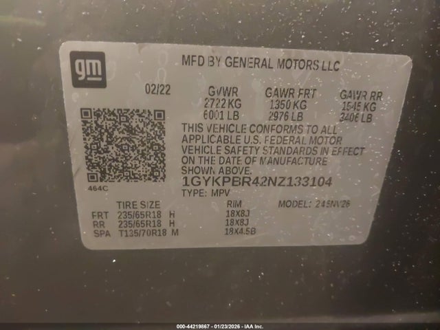 2022 CADILLAC XT6 1GYKPBR42NZ133104 Photo 8