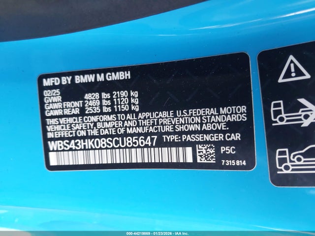 2025 BMW M4 WBS43HK08SCU85647 Photo 8