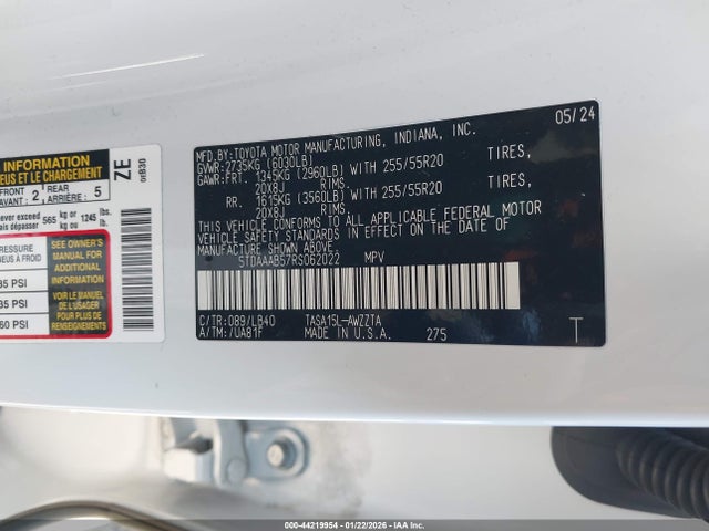Toyota Grand Highlander Platinum 2024 5TDAAAB57RS062022 Image 9