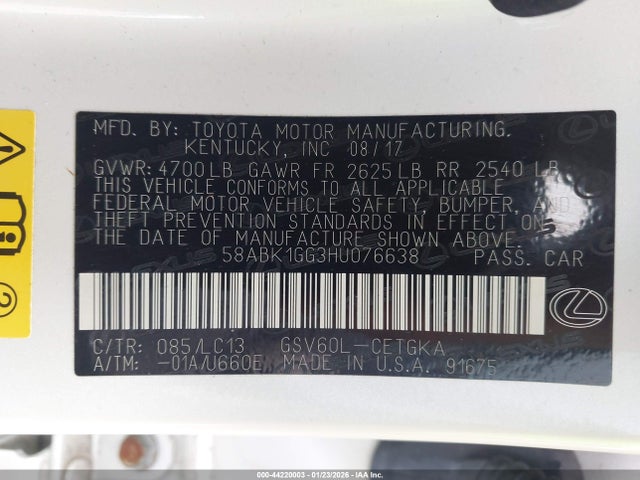 2017 LEXUS ES 350 58ABK1GG3HU076638 Photo 8