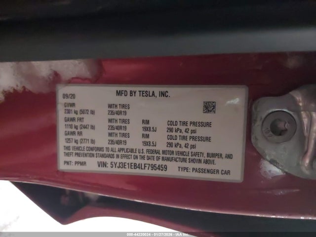 2020 TESLA MODEL 3 5YJ3E1EB4LF795459 Photo 8