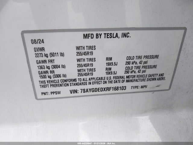 2024 TESLA MODEL Y 7SAYGDEDXRF168103 Photo 8