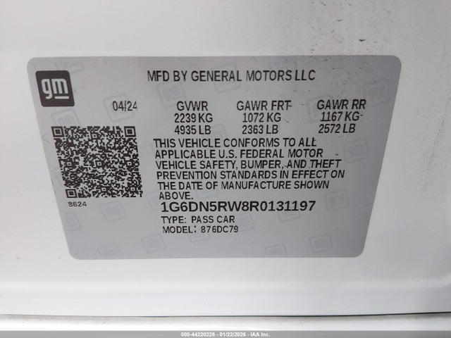 1G6DN5RW8R0131197 Cadillac Ct5 Premium Luxury