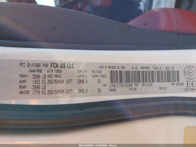 2019 DODGE DURANGO 1C4SDJCT3KC791036 Photo 8