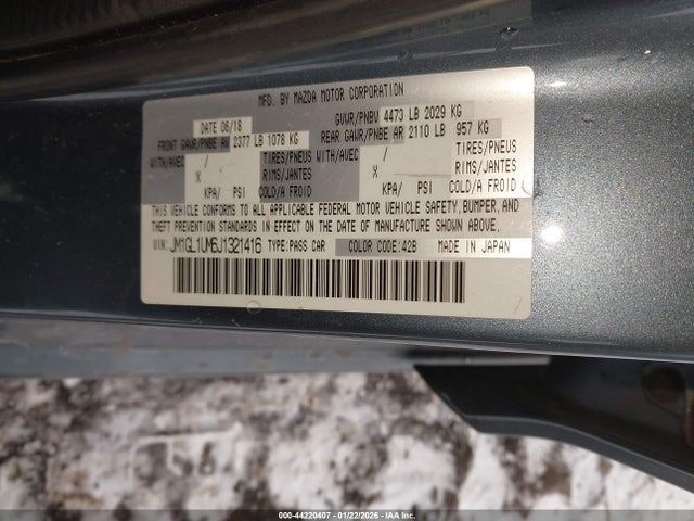 44220407 :رقم المزاد ، JM1GL1UM6J1321416 vin ، 2018 Mazda Mazda6 Sport مزاد بيع