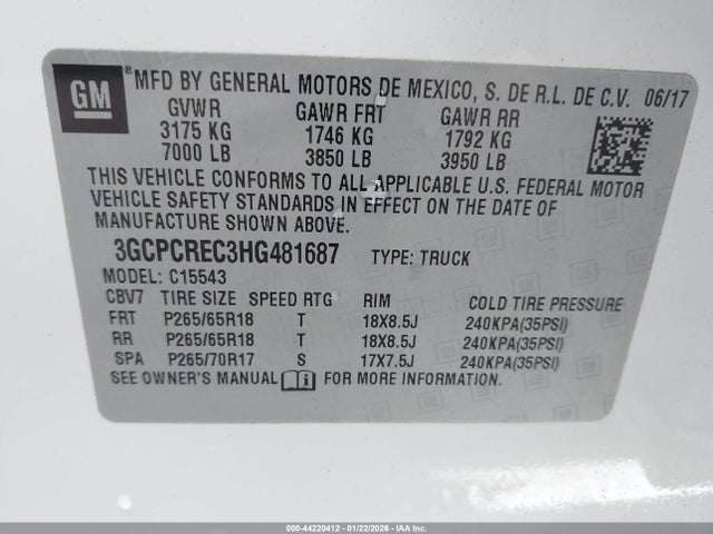 2017 CHEVROLET SILVERADO 1500 3GCPCREC3HG481687 Photo 8