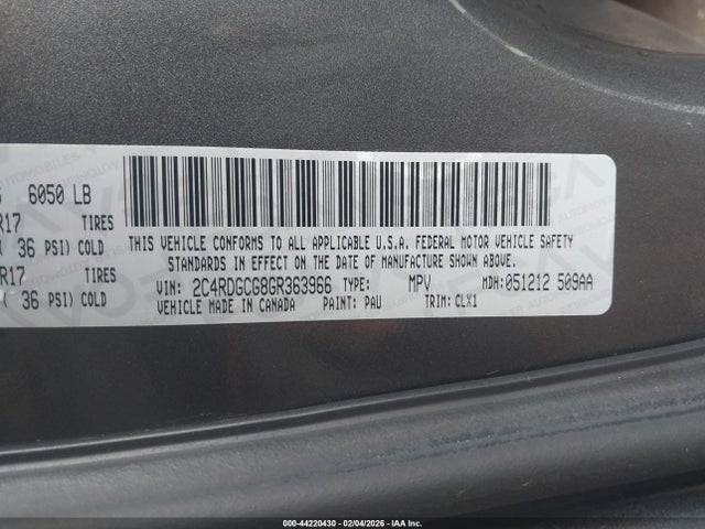 2C4RDGCG8GR363966 Dodge Grand Caravan Sxt