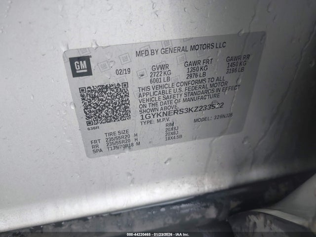 2019 CADILLAC XT5 1GYKNERS3KZ233522 Photo 8