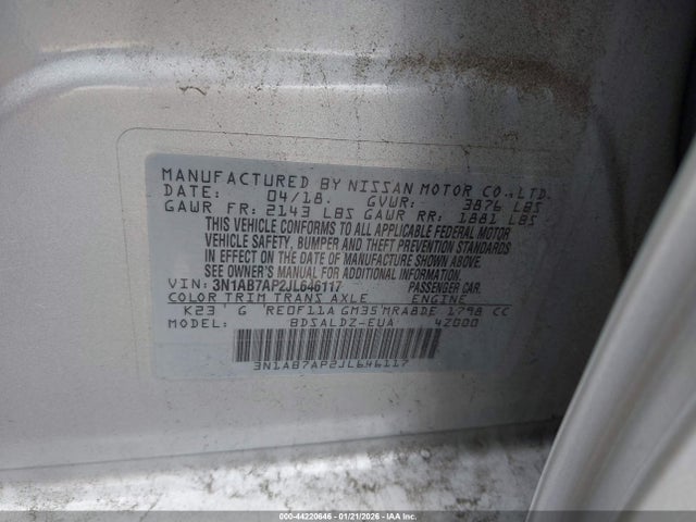 Nissan SENTRA SV 2018 3N1AB7AP2JL646117 Image 9