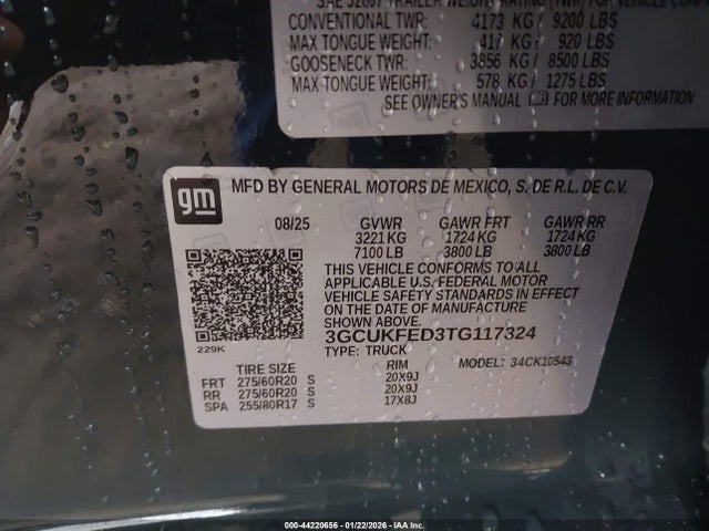 3GCUKFED3TG117324 Chevrolet Silverado 1500 4wd Short Bed Lt Trail Boss