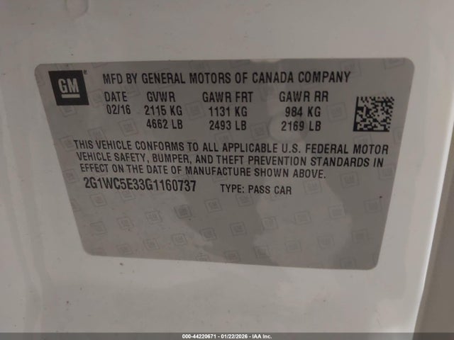 Chevrolet Impala Limited Ltz 2016 2G1WC5E33G1160737 Image 9